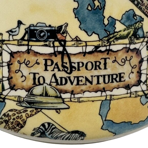 No Spill Travel Coffee Mug Passport to Adventure Map Atlas Vintage Applause - Picture 9 of 11